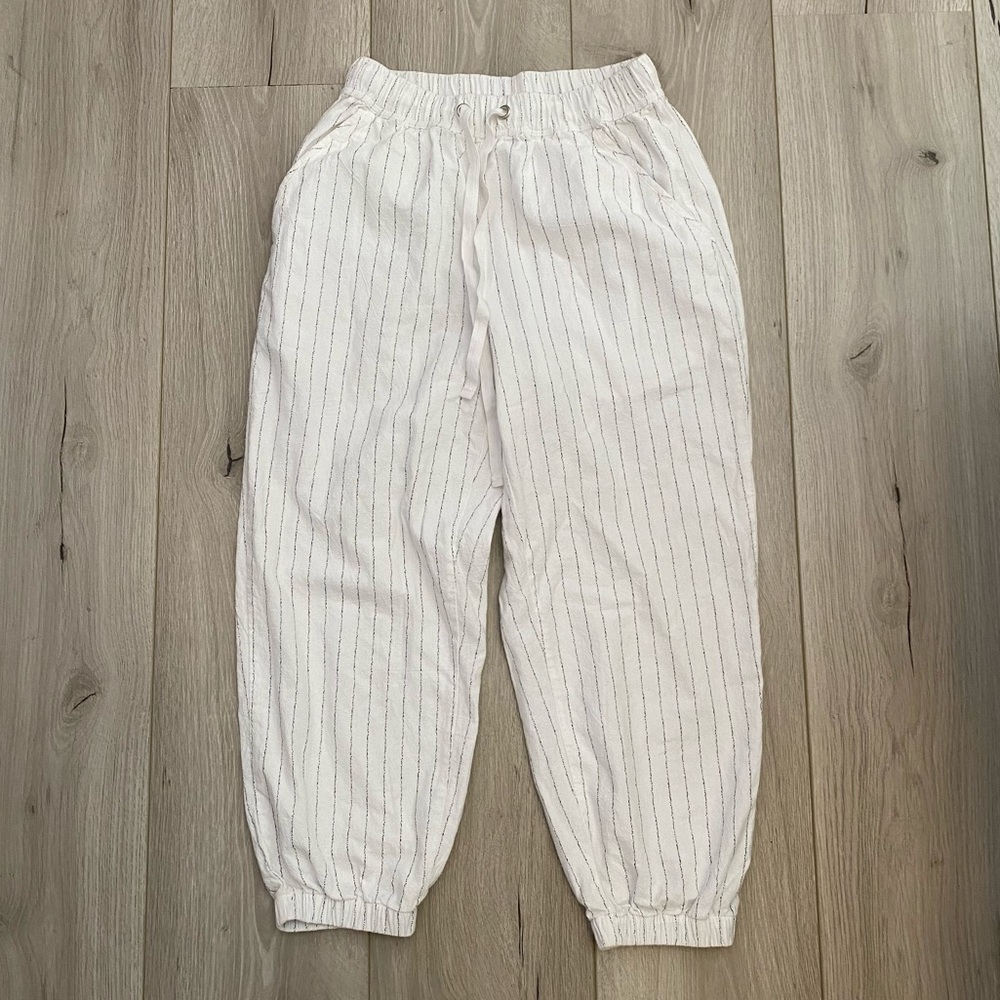 White & Black Pin Stripe Pants
